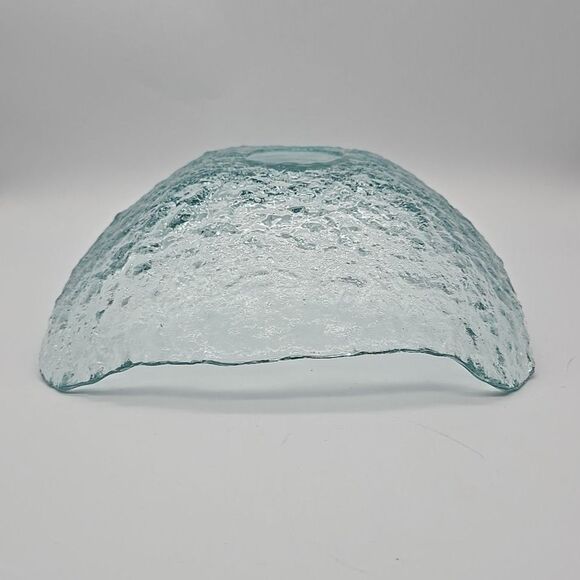 Couronne Co Recycled Green Blue Colored Large Square Glass Bowl Dish Spain - Picture 6 of 9